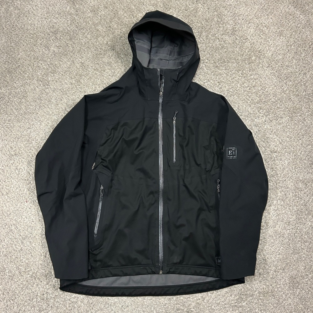 REI Jacket E1 Elements Softshell XXL Black Hooded… - image 1